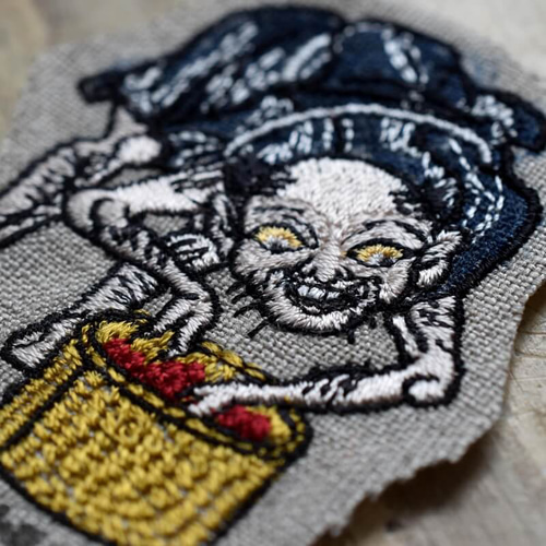 刺繍のあっぷりけ[ショキショキ音が聞こえてくるよッ小豆洗い]浮世絵の