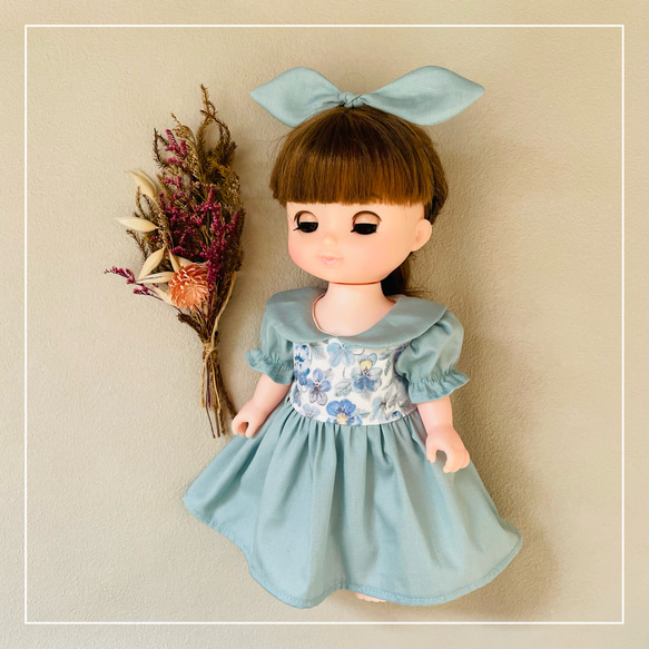 【ソランちゃん 服  レミンちゃん 服 メルちゃん 服】リバティ　シンクオブミー　ワンピース 1枚目の画像