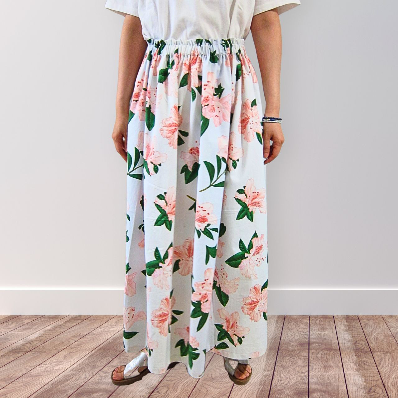 Azalea アザレアのロングスカート ピンク オリジナル生地