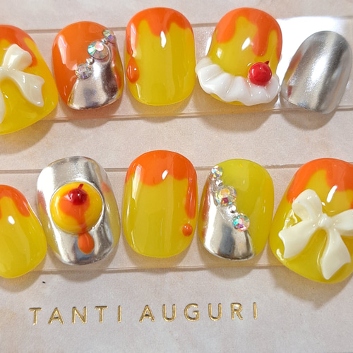 プリンモチーフネイルチップ ネイルチップ（つけ爪） ふらっふぃ