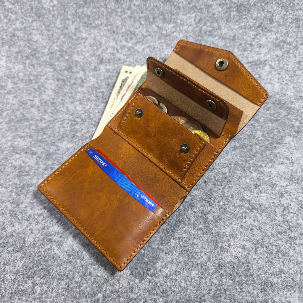 ３つ折り財布[革色・ステッチ色多数有り]