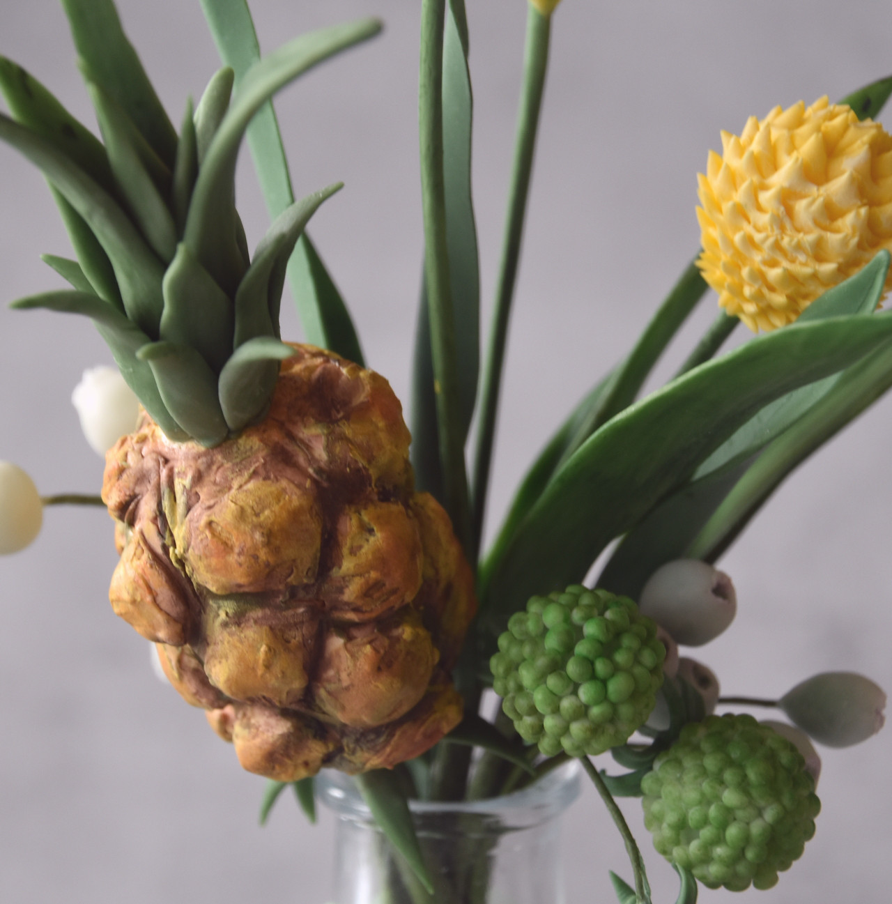 ◆粘土のお花◆　ミニパイナップル＆ビリーボタン（クラスペディア）P1263