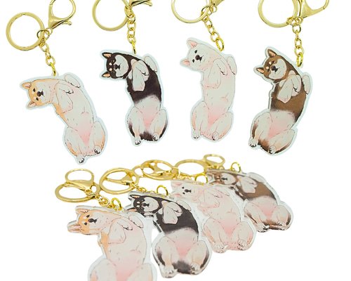 へそ天】柴犬アクリルキーホルダー【送料無料】 その他アクセサリー
