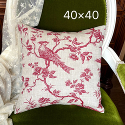 フランス製トワルドジュイ 乗馬 貴族のハンティング柄 クッション