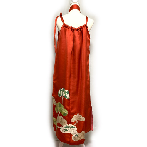 【正絹】着物リメイク 豪華振袖ドレス／キャミワンピースタイプ 正絹】着物リメイク 豪華振袖ドレス&ショールのセット／キャミ