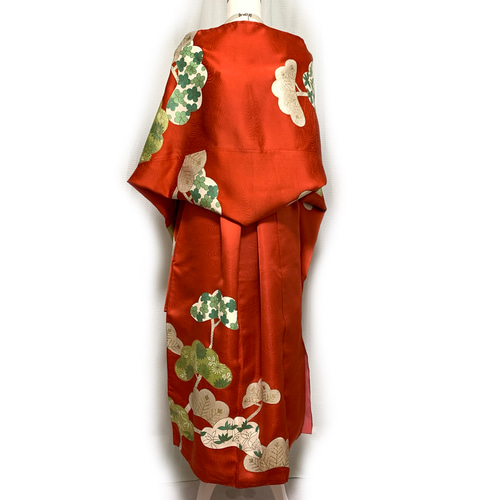 正絹】着物リメイク 豪華振袖ドレス&ボレロショールのセット／キャミ