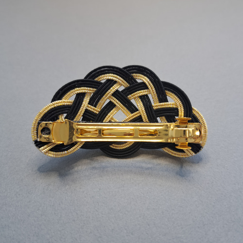 No.233 水引 髪飾り バレッタ ヘアクリップ 水引 ✽ バレッタ 松結び 〖黒 ブラック〗 軽量 和風 髪飾り ヘア