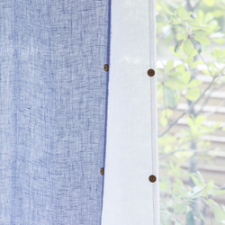 数限定150×120自然素材 麻 リネン100％ 間仕切りカーテン 「エブリスカイ 」 目隠し のれん ライトブルー 4枚目の画像
