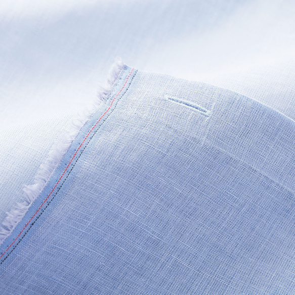 数限定150×120自然素材 麻 リネン100％ 間仕切りカーテン 「エブリスカイ 」 目隠し のれん ライトブルー 5枚目の画像