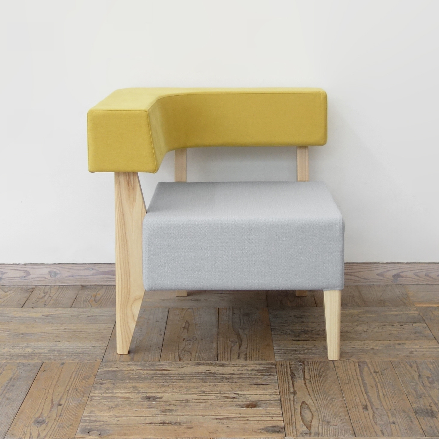 1s Border sofa-L(右) （NA×背SA-128CORN・座JU-18ライトグレー)