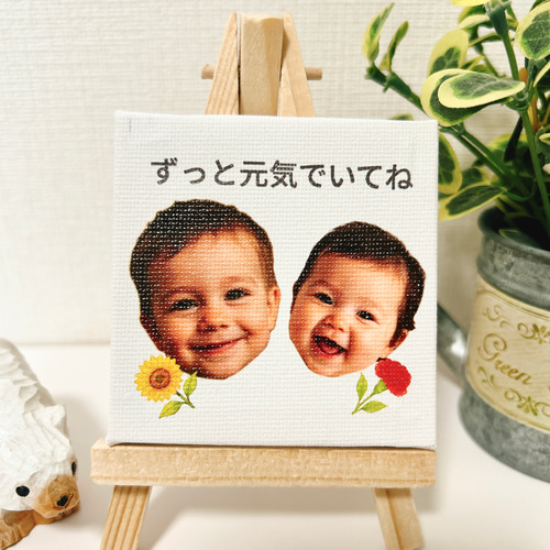 オーダーメイド】お写真×誕生花×メッセージ ミニキャンバスパネル
