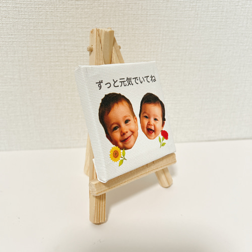 オーダーメイド】お写真×誕生花×メッセージ ミニキャンバスパネル