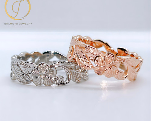 [手彫り]ハワイアンバングル(ハイビスカス/S) ハワイアンハイビスカスバングル｜送料無料｜シルバー