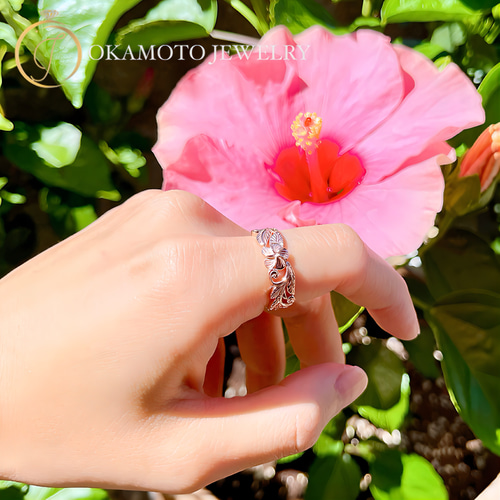 Hibiscus ring.(ハイビスカス)(透かしデザイン)(ハワイアン