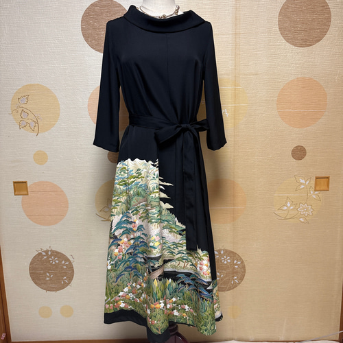 留袖リメイクシルクワンピース 新郎新婦母 結婚式 披露宴 七五三 卒業