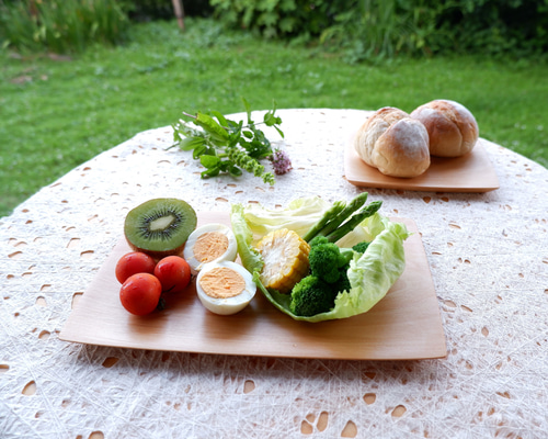 ハンノキ(榛の木)の長皿① 木製/国産材/無垢材/サラダ皿/お惣菜/パン皿