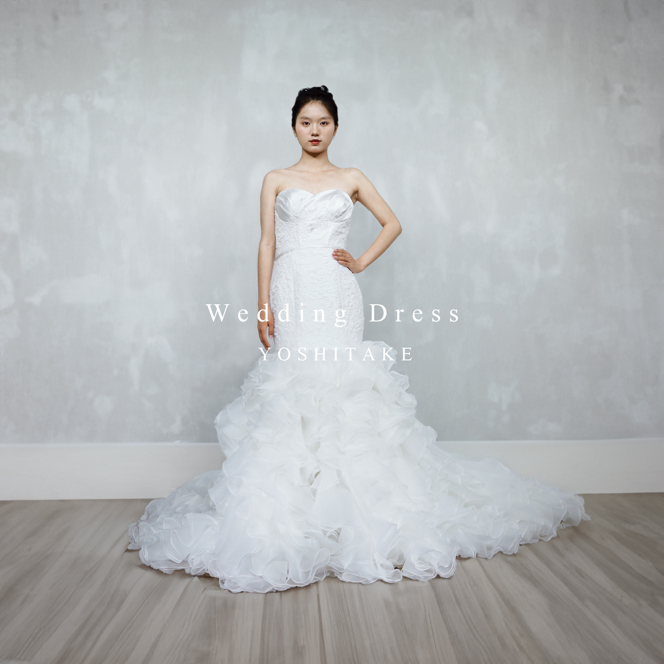 【オーダー制作】ウエディングドレス.白.オーガンジー.マーメイド.リボン.レース.Y2388-1