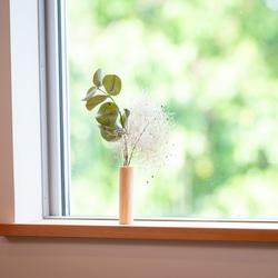 【NEW】紙木と花（しきとはな）Long 丨0.2mmの薄さに削った信州アカマツが織りなす花の器 2枚目の画像