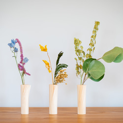 【NEW】紙木と花（しきとはな）Long 丨0.2mmの薄さに削った信州アカマツが織りなす花の器 1枚目の画像