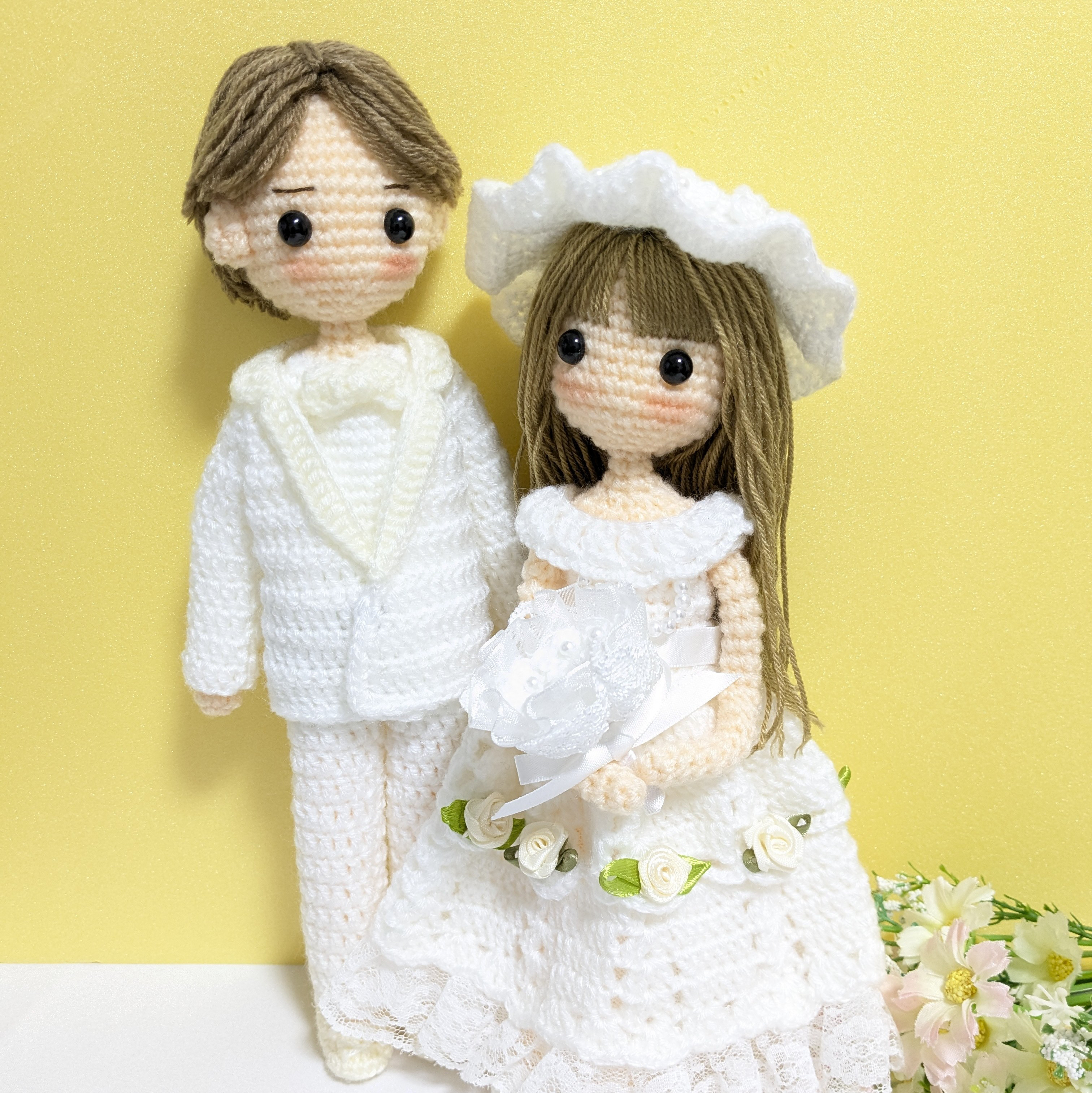 新郎新婦 あみぐるみ ウェディング 新郎新婦のあみぐるみウェディング - 新郎新婦のあみぐるみ