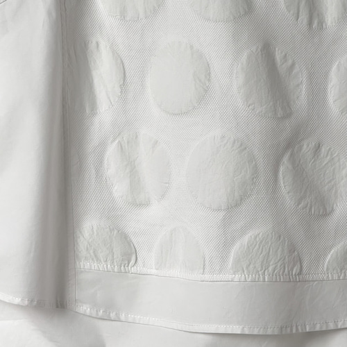 NEW ジャガード織り ドット柄 切り替えデザイン Tシャツ 半袖