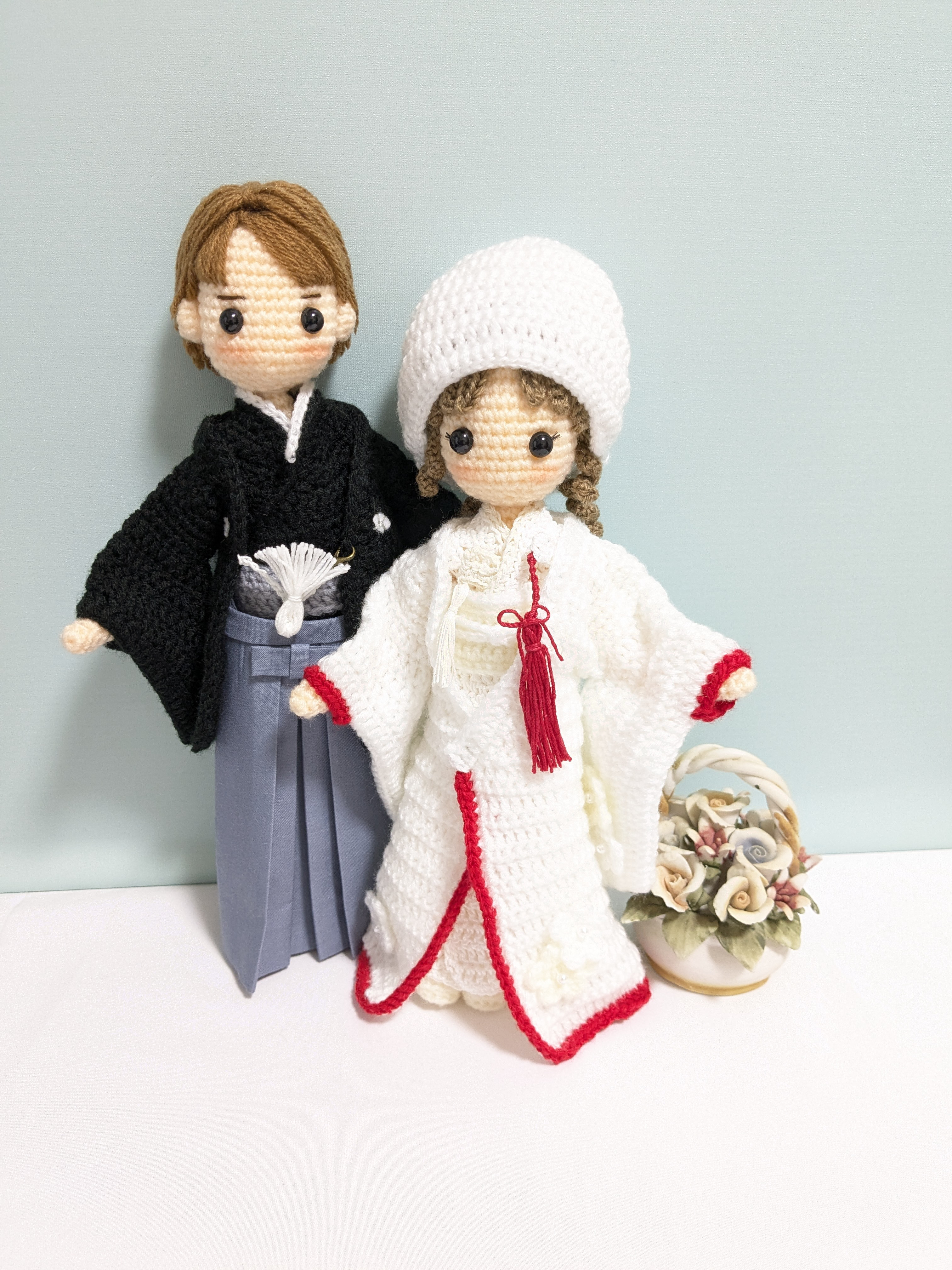 〈受注制作〉✿和装結婚式  ペアあみぐるみ