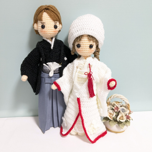 受注制作〉✿和装結婚式 ペアあみぐるみ あみぐるみ Karin