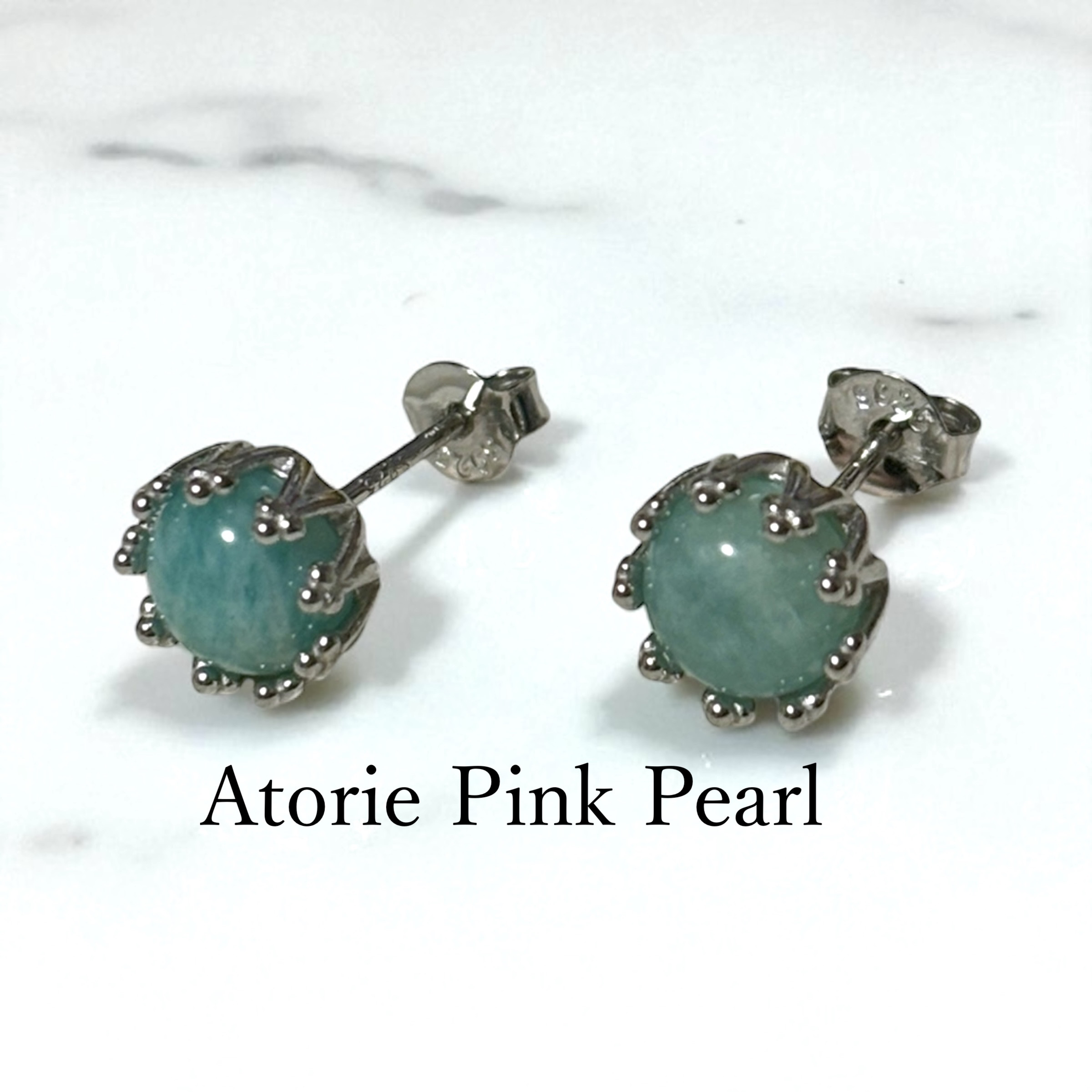 ✨輝きのアマゾナイトクラウンピアス✨