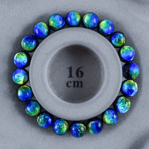 10mm 沖縄ケラママリン 琉球蛍石ガラス 腕輪 ブレスレット 数珠 蓄光