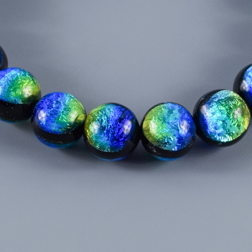 ★(ケンオウ！)パラサイト 16×15.5ミリ珠 ビーズ②(SA+) 10mm 沖縄ケラママリン 琉球蛍石ガラス 腕輪 ブレスレット 数珠 蓄光