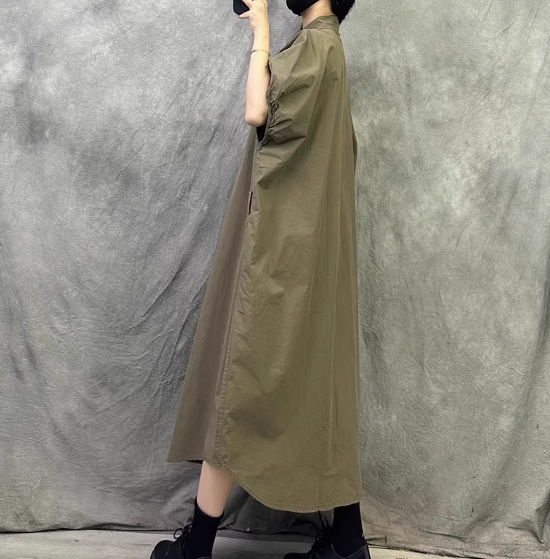 レトロな雰囲気のワンピース女2025新型夏の軽やかで高級感のあるゆったりとしたオーバーサイズウエストシャツスカート
