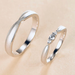PT950 ペアリング カップル指輪 シルバー ティファニー Tiffany & Co カーブド バンドリング ペアリング