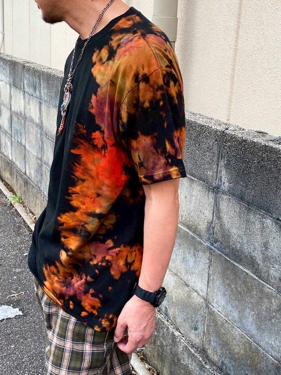 タイダイ Tシャツ XLサイズ ブラック ブリーチダイ Hippies Dye HD24-54