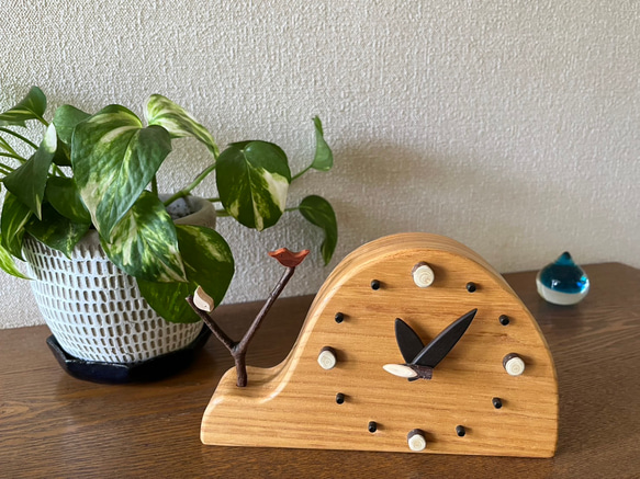 里山clock‥小鳥のペア　掛け時計にも置き時計にも 1枚目の画像