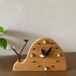 里山clock‥小鳥のペア　掛け時計にも置き時計にも 4枚目の画像