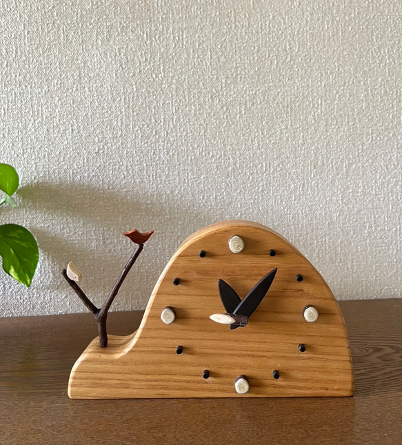 里山clock‥小鳥のペア　掛け時計にも置き時計にも 4枚目の画像