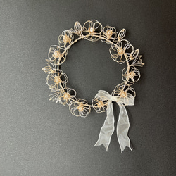 一点もの】アネモネの花飾りリース welcome セット / ワイヤー