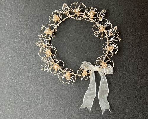 一点もの】アネモネの花飾りリース welcome セット / ワイヤーアート