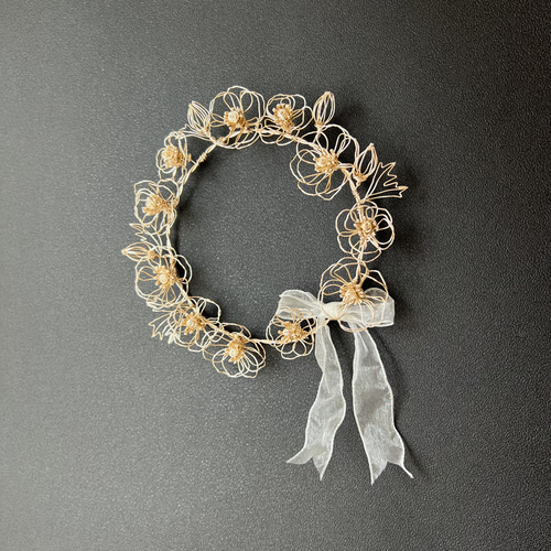 ミニリース12点セット　ワイヤークラフト　ディップアート　壁飾り　インテリア ミニリース12点セット ワイヤークラフト ディップアート 壁飾り