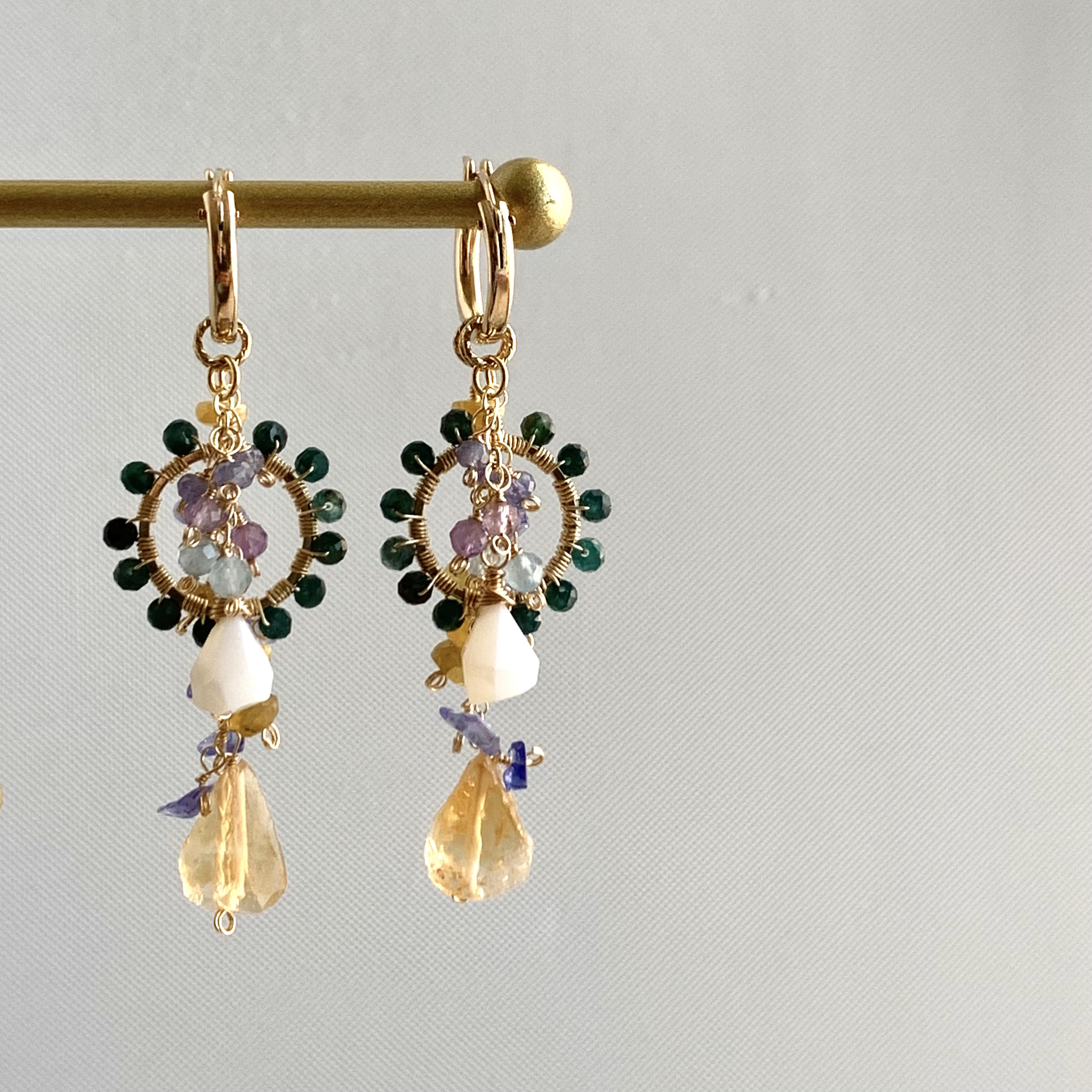 4way 付け変え14kgfピアスチャーム☆15mm大フープピアス