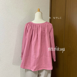 あんしんダブルガーゼのギャザー プルオーバーブラウス☆受注製作です☆ 6枚目の画像