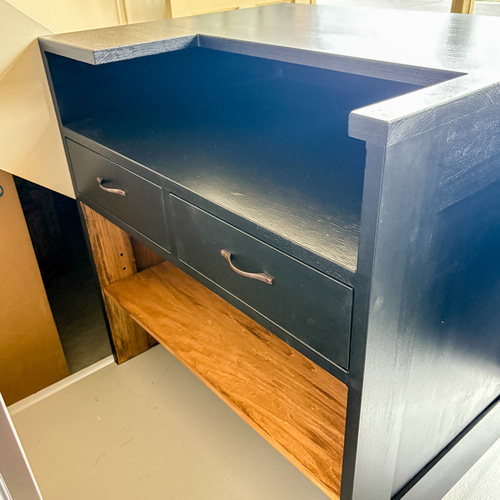 ドーナツ屋さん向けレジカウンターセット（W3900ブラック）レジ台＋