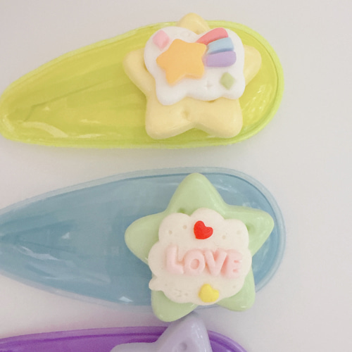 B52）2個同色 蛍光パッチンピン ビニールパッチンピンBIG パーツを貼る