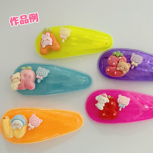 B52）2個同色 蛍光パッチンピン ビニールパッチンピンBIG パーツを貼る