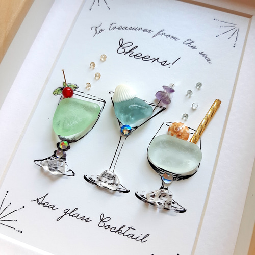 海の恵みのカクテル3 “Cheers”〉シーグラスアート その他アート moon