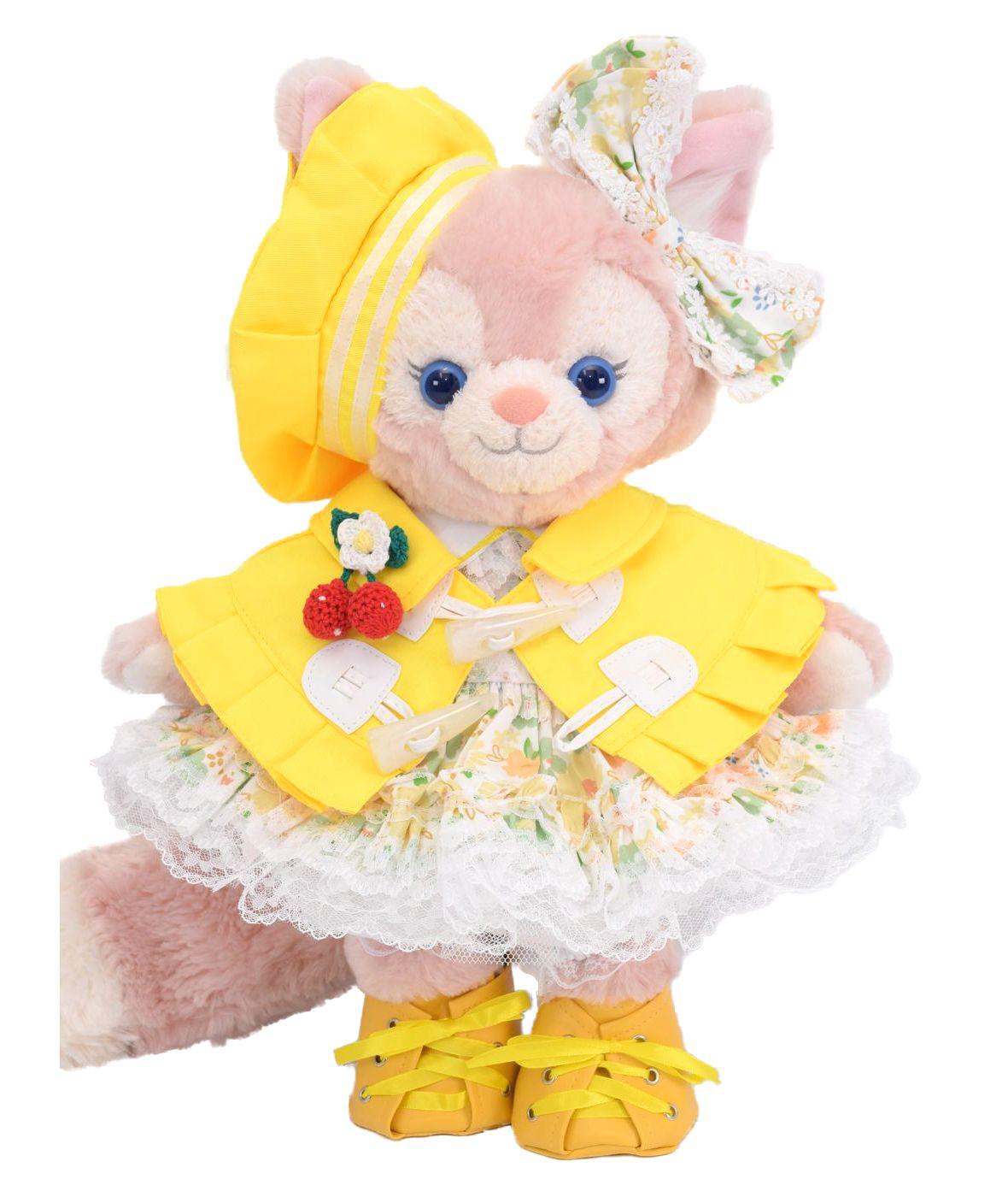 リーナベル 服 着せ替え コスチューム ダッフルケープ付花柄ドレス イエロー 本体無 Sサイズ用 送料無料