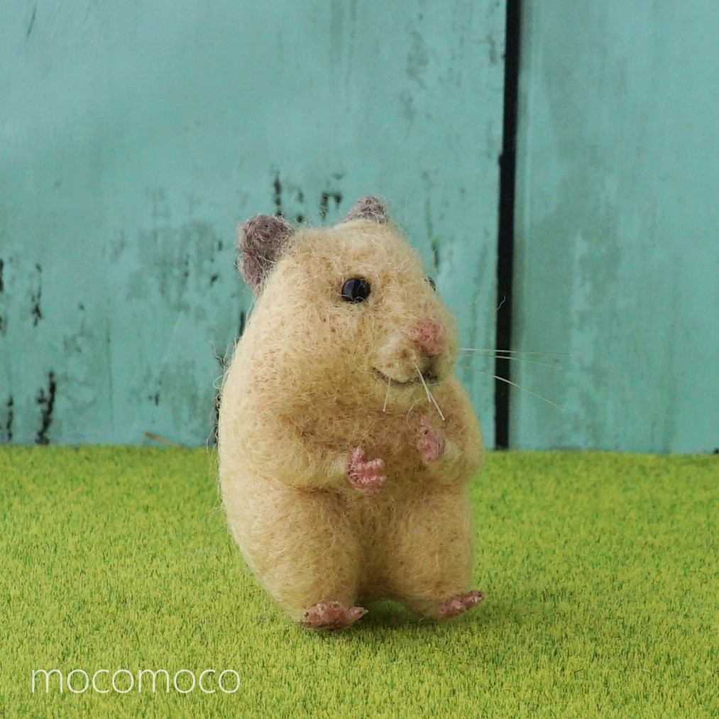 【受注制作作品】フェルティング彫刻petit・キンクマハムスターのキンタ　☆羊毛フェルティング☆あかころ☆