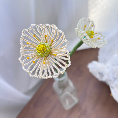 ポピーのビーズフラワー】インテリア/ビーズフラワー/花束/オレンジ