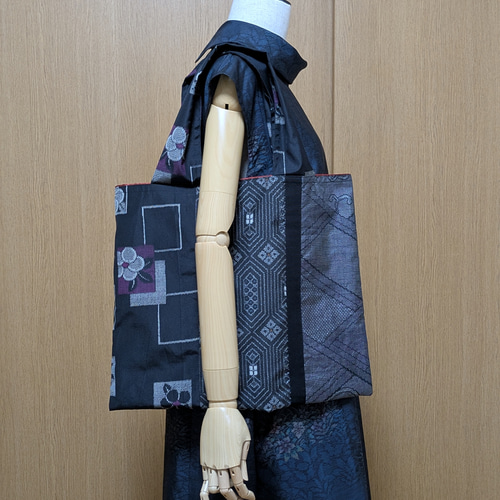 SOLD 着物リメイク トートバッグ・サブバック 大島紬 トートバッグ