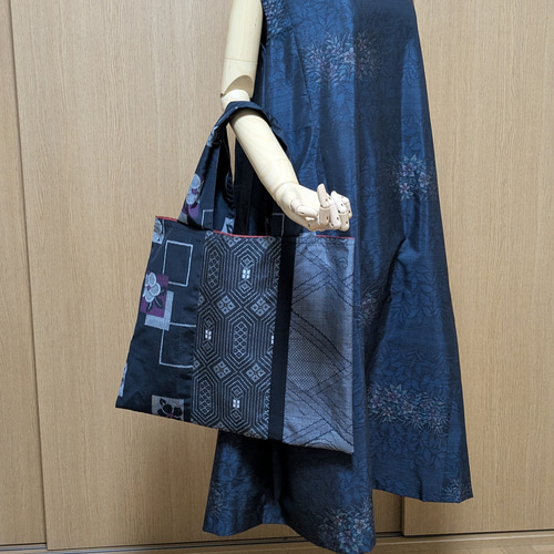 SOLD 着物リメイク トートバッグ・サブバック 大島紬 トートバッグ